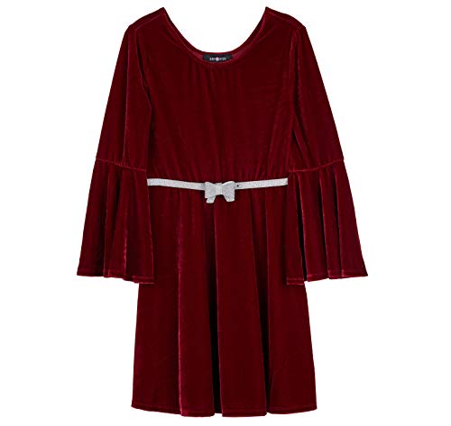 Amy Byer Girls' Long Lantern Sleeve Dress