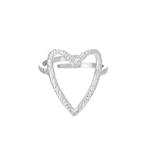 MYANAIL Love Heart Ring for Women Stainless Steel 18K Gold-Plated Minimalist Open Ring Trendy Adjustable Statement Ring Jewelry Irregular Hammered Hollow Heart-Shaped Rings