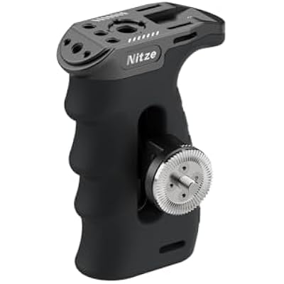 Nitze Ergonomic Rosette Side Handle with Rosette for ARRI, UpDown and LeftRight Adjustable, Rubberized Aluminum Camera Side Handle for CameraMonitor Cages - PA29A