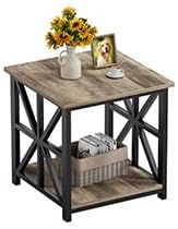 GreenForest Set of Coffee Table and End Table, Grey Wash