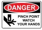 Danger Pinch Point Watch Your Hands Sticker