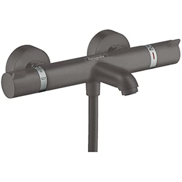 Hansgrohe Ecostat Thermostatic Bath Mixer Comfort For Exposed Installation, Brushed Black Chrome, 13114340
