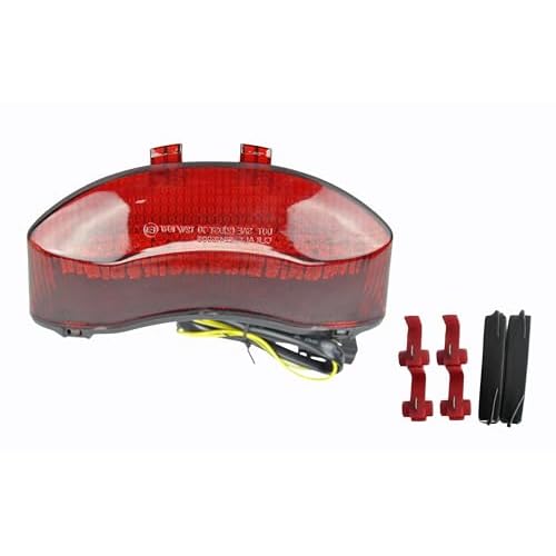 TOPZONE Fit For Triumph 2006-2013 Daytona 675; 2011 Daytona SE ;2011-2013 Daytona 675 R; 2008-2012 Street Triple 675;Rear Lamp Brake Tail Light with Integrated Turn Signal Red, Style1 LED Flash