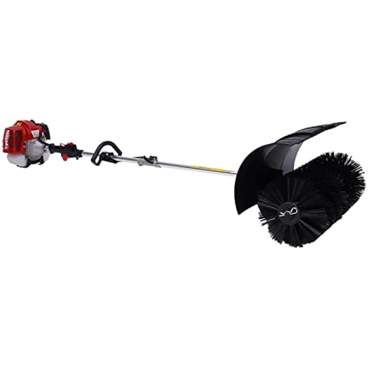 Eapmic 2.3HP 52CC Gas Powered Walk Behind Sweeper Broom, Artificial Turf & Snow Sweeper, 23.6 Wide Nylon Brush, 10kg, 1000ml Tank