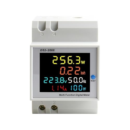 6IN1 Din Rail AC Monitor Voltage Current Power Factor Active KWH Electric Energy Frequency Meter Volt Amp 110V 220V 380V 100A250-450V External CT