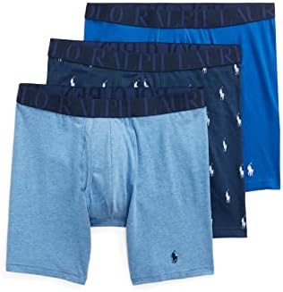 POLO RALPH LAUREN Underwear Boxer Brief, 3-Pack, Stretch Classic Fit, Moisture Wicking Pouch, Regular, Trunk & Long Leg