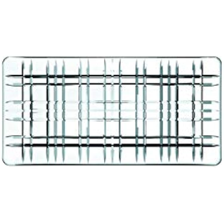 Nachtmann Square Rectangular Crystal Dish 11 Lead-Free Glassware with Sleek Linear Geometric Design, Elegant Serving Platter for Dining, Entertaining Guests, Parties, Events & Everyday Tabletop Use