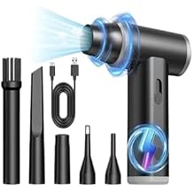 Compressed Air Duster, 2PCS LED Display Brushless Jet Fan Electric Air Duster Mini Fan Dust Removal Jet Dry Blower Handheld Compression,Handheld BlowerBlack 3