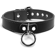 VP Leather Meraux Collar Top Grain Leather & Soft Lambskin - Adjustable - Nickel Plated Buckles, Eyelets, Studs & O-ring