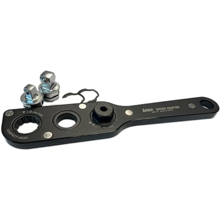 Anex Offset Socket Extension Power Wrencn with soket adapter Gear Driven Extension Wrench Set Made in Japan