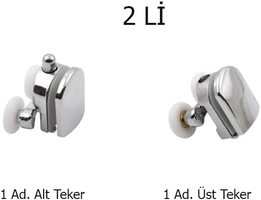Ayrıntıshop Duşakabin Tekerleği Metal Rulman Tekerlekleri Krom Alt Üst (2 Li)