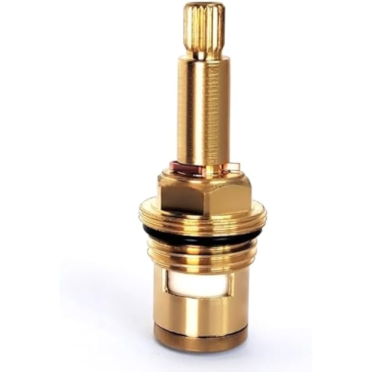 Brass Ceramic Stem Disc Cartridge Faucet Valve Replacement Quarter Turn G12 X 70mm x 10mm Spline Length, 20 Teeth, Faucet Cartridges Blue