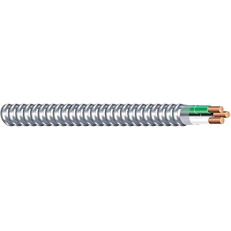 Wirenco 12/2 Metal Clad (MC) Cable with Aluminum Armor and Copper Conductors (250Ft Cut)