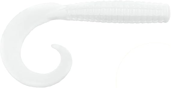 BAITFUEL Saltwater GO2 Grub | Premium Soft-Plastic Grub for Saltwater Species | Action-Packed Tail + Scent Technology | White, 5-Inch