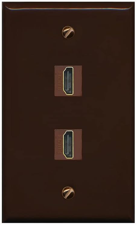 RiteAV HDMI Wall Plate 2 Port - Flat [Brown/Brown]