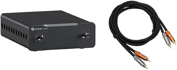 Fosi Audio V3 Mono Power Amplifier and 2RCA to 2RCA Cable 3.9Ft(1.2m) for Home Audio Speakers