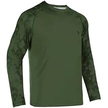Rodeel Mens Loose-Fit Fishing T-shirt Bluff Performance Long Sleeve Shirt UPF 50 Raglan Sleeve