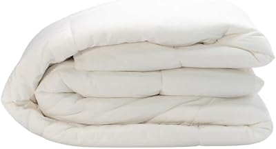 OrganicTextiles 100% Natural Australian Wool Mattress Pad with Organic Cotton Cover Queen Size, Moisture Wicking, Luxurious Soft Feel, Baffle Box Stitching, Temperature Regulation, Machine Washable