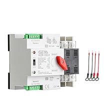 GEYA 2P 100A AC220V Automatic/Manual Transfer Switch,ATS Dual Power Auto Transfer Switch,Uninterruptible Millisecond-Level ATS,DIN Rail Mounting(W2R 2P 63A AC220V)