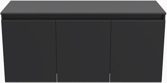 AVFI CR3000EX-EBT Model CR3000EX Triple Rack Credenza, Ebony Black Finish, Hidden Locks and Handles On Front, 3 Bays 12U Rack Rails 18 3/4" Deep (10-32 Screws), Locking Front and Rear Doors