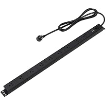 Amazon Basics Surge Protector Power Strip, 9-Outlet, Heavy Duty, Metal, 600 Joules, 6ft Extension Cord, Mountable, Wide Spaced, Black
