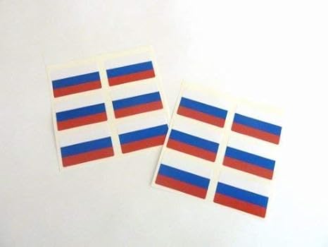 Mini Sticker Pack, 33x20mm Rectangle, Self-Stick Russia Labels, Russian Flag Stickers