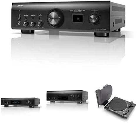 Denon HiFi Bundle - DNP-2000NE Digital Audio Player, DCD-1700NE CD/SACD Player, PMA-1700NE Integrated Amplifier (140W x 2), DP-450USB Semi-Automatic Analog Turntable (Black)