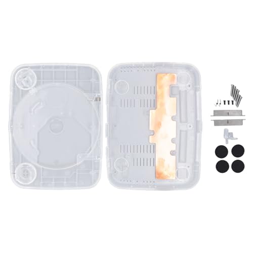 Translucent Replacement Shell for PS1, Console Replacement Case, Retro Gaming Accessory with Complete Kit, Precise Fit for SCPH 001 SCPH 101 SCPH 102 SCPH 103 All Versions, Made of Transparent White
