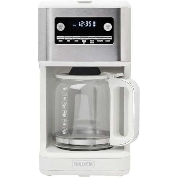 HADEN Generous Brew 14 Cup Coffee Maker with 120 Minute Keep Warm, Delay Brew, Adjustable Strength, Programmable Clock, and Anti Drip, IvoryChrome
