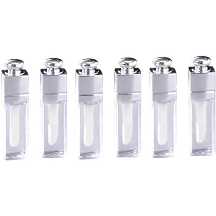 6 Pcs Clear Lip Gloss Tubes, 3ml, Empty Lip Gloss Tubes Containers Clear Refillable Lip Balm Bottles Transparent Mini Lipstick Containers for DIY Makeup Makeup