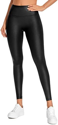 CRZ YOGA Butterluxe Matte Faux Leather Leggings for Women 26.5 - No Front Seam High Waist Stretch Tights Pleather Pants