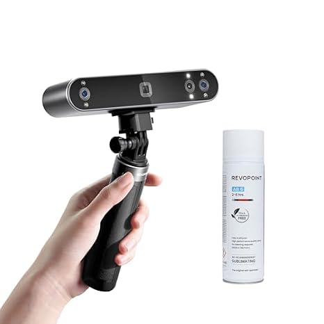Revopoint POP 3 Plus 3D Scanner & 3D Scanning Spray Bundle, Portable 3D Model Scanner Up to 18FPS Scanning Speed with 0.04mm High Precision