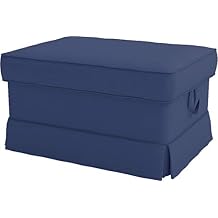 Custom Slipcover Replacement Cotton Ektorp Ottoman Cover Replacement is Custom Made Slipcover for IKEA Ektorp Footstool CoverDeep Blue Ottoman