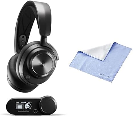 SteelSeries Gaming Headset, Arctis Nova Pro Wireless P, Lightweight, Wireless, For Playstation, Enclosed, High Resolution, Active Noise Canceling, Hi-Fi Sound, 61522, Adjustable Elecom Cleaning Cloth