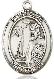 Extel Medium Oval Pewter St. Elmo Medal, Made in USA
