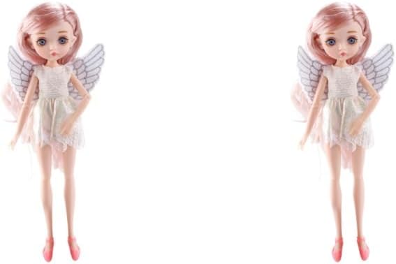 2 set of 8In Fashion Doll Flexible for Doll Collection Granddaughter Birthday Gifts White