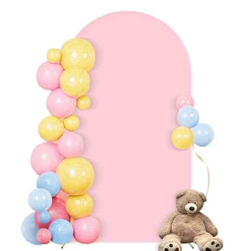 Socomi Pink Wedding Arch Backdrop Cover Spandex 6FT Fitted Stretchy Chiara Arches Stand Covers for Birthday Party Bridal Baby Shower Ceremony Banquet Decoration