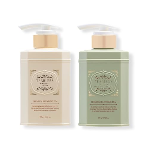 Herb Black Tea Body Lotion & Body Wash Duo Set, Dry Skin & Sensitive Skin, Daily Hydrating Moisturizer & Shower Gel, Non-Greasy, Fragrance Free, Korean Skin Care, Allergy Free