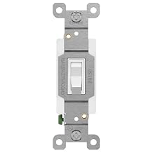 TG 4-Way Toggle Light Switch, Four Way Electrical Wall Switch, 15 Amp, 120V-277V AC, Grounding Screw, Residential Grade, UL Listed, LS-T415-W, White (1 Pack)