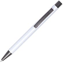 Online Soft Metal ballpoint pen, Pure White, retractable ball pen, aluminum, replaceable refill, soft touch feeling, premium writing experience with black writing colour, durable design colour white