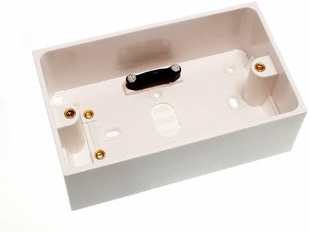 2 x Surface Mount PATTRESS Switch Socket Back Box 2 Gang 47MM DEEP