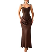 Kaei&Shi Corset Long Dresses,Lace Up Back Satin Mermaid Prom Dress,Women Formal Gowns Bridesmaid Wedding Guest