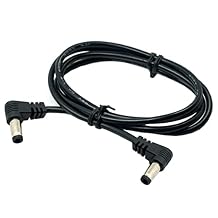 CY Cable Power DC Power 5.5 x 2.1mm 2.5mm Male to 5.5 2.1/2.5mm Male Plug Cable Right Angled 90 Degree 60cm 0.6m