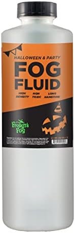 Froggy's Fog Halloween and Party Fog Fluid, High Output Long-Lasting Fog Juice for 400-1500 Watt Water-Based Fog Machines, Great for Pro and Home Haunters, Theatrical Effects, DJs, and More (1 quart)