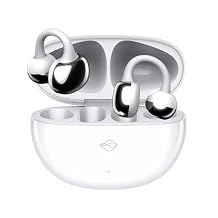THINKAR SoraClips Open Ear Earbuds, 4.6G Ultra Lightweight Clip On Headphones, 31H Playtime AI ENC Wireless Bluetooth 5.4 Clear Call Earphones, Comfort for Sport Running Workout Travel, White