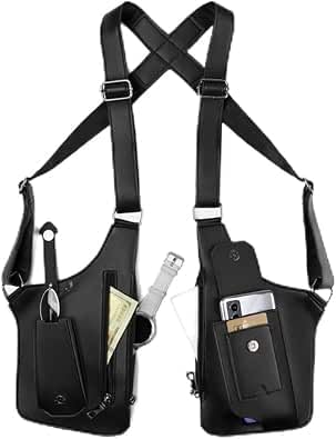 Premium Leather Adjustable Underarm Shoulder Bag for Men & Women, PU Mens Shoulder Bag with Multi Pockets, Anti-Theft Under Arm Shoulder Bag for Travel, Outdoor & Daily Carry