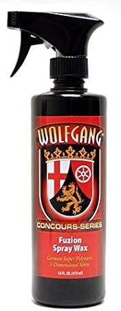 Wolfgang Fuzion Spray Wax | Brazilian Carnauba & Advanced Polymers for Deep 3D Gloss | Quick Spray-On Protection for Dry or Wet Paint | Enhances Shine & Adds Hydrophobic Seal | 16 oz