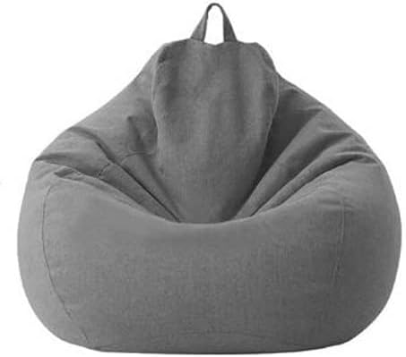 Bean Bag Chair Big Lazy Sofas Cover Beanbag Sofa Cover No Filler Bean Bag Chair Pouf Bed Futon Seat Tatami Puff Relax Lounge Furniture Decorate (Color : Dark Gray, Specification : 80X90cm)