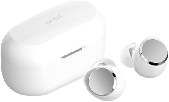 AVIOT TE-V1R Wireless Earbuds | Hybrid Dual Driver 2.0, LDAC Support, Up to 62-Hour Playback, Adaptive Hybrid Noise Canceling, Wireless Charging, IPX4 Water Resistance, Low Latency Mode (White)