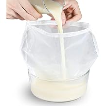 Nut Milk Bag for Straining - Reusable Fine BPA-Free Strainer, Cheesecloth Unbleached, Yogurt Strainer, Juice Filter & Cold Brew Coffee Filter, Washable Almond Strainer (12"X11", 2PCS)
